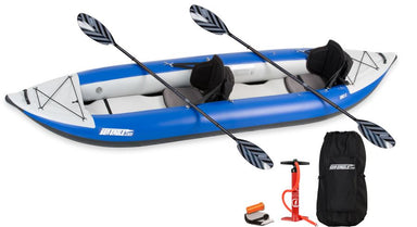 Sea Eagle 380X Explorer Inflatable Kayak in blue and white