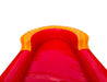 Red inflatable slide with yellow top pool area
